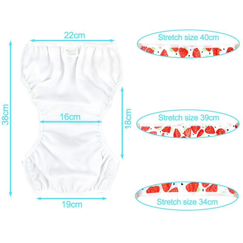 wegreeco Baby & Toddler Snap One Size Adjustable Reusable Baby Swim Diaper (Fruits, Large, 3 Pack) - Image 4